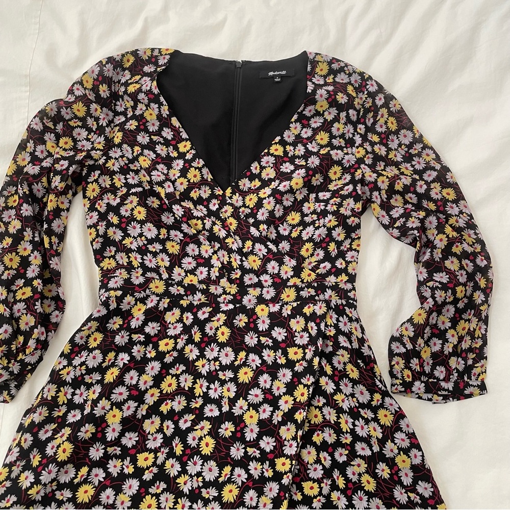 Madewell Nightflower Maxi Dress with V-Neck Long Sleeves and Side Slit